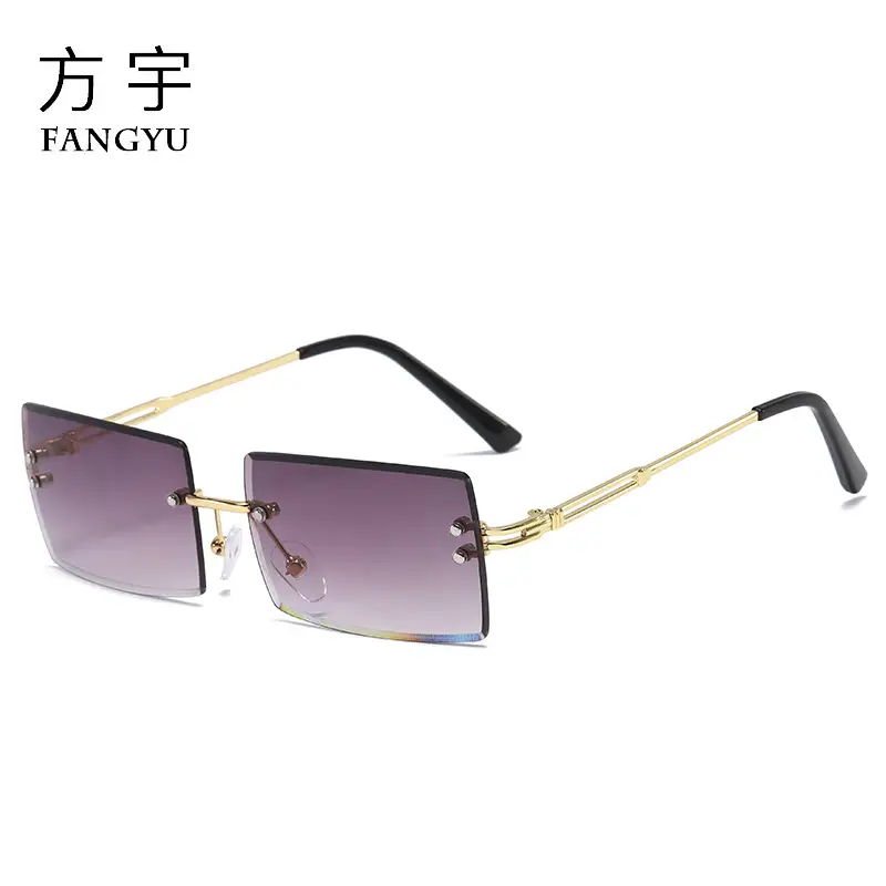 New Square Rimless Sunglasses Metal European American Summer Fashion - Image 22
