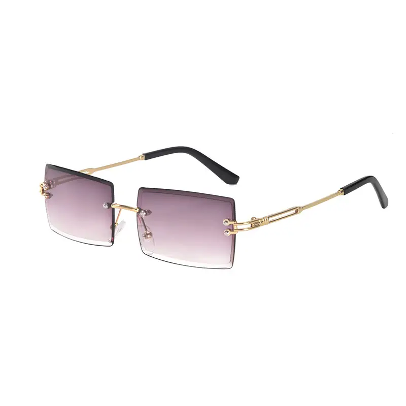 New Square Rimless Sunglasses Metal European American Summer Fashion - Image 2