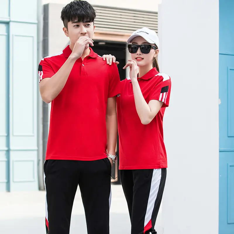 Men's Black Red Stripe Sports Suit Summer Fitness