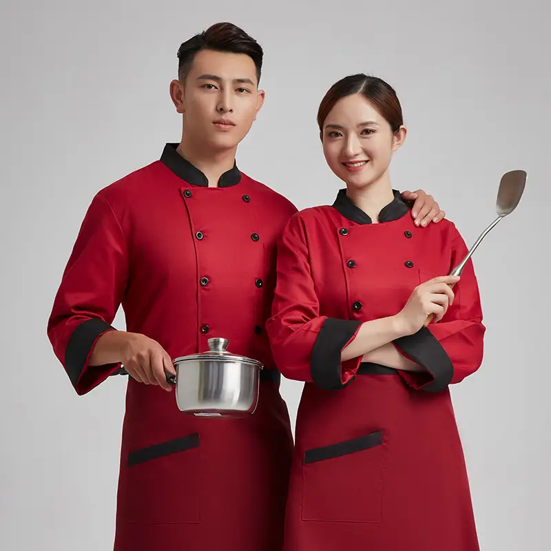 Black Red Embroidered Kurta Set for Men Women - Image 3