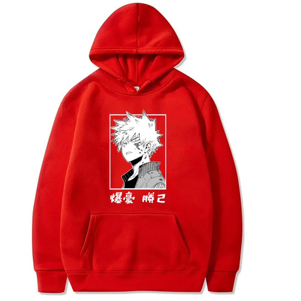 Red Hooded Sweatshirt My Hero Academia Boku Design for Men - Image 11