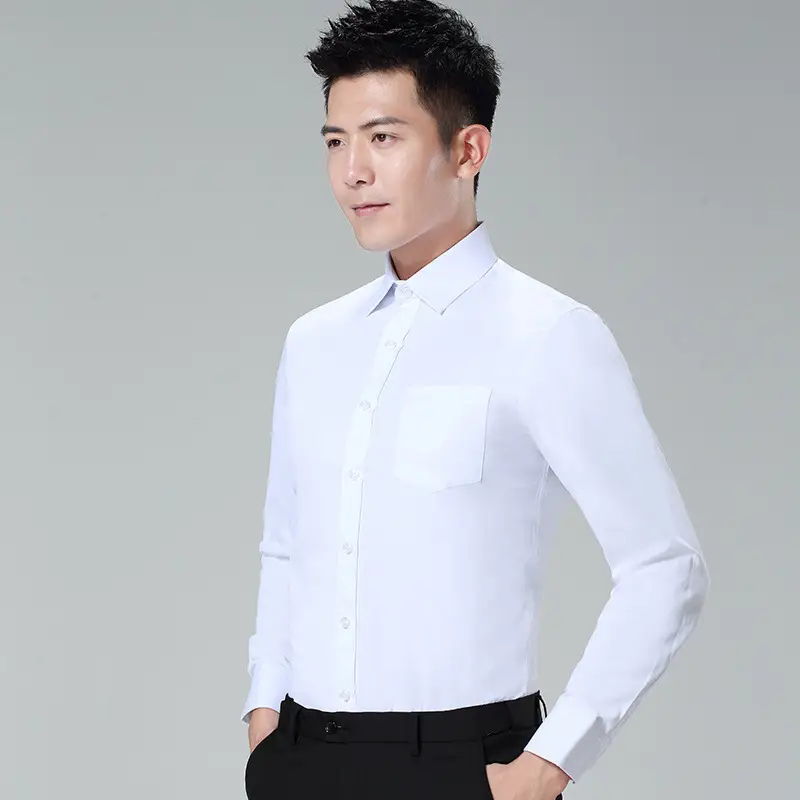 Men's Pink Long Sleeve Button Down Shirt - Image 8