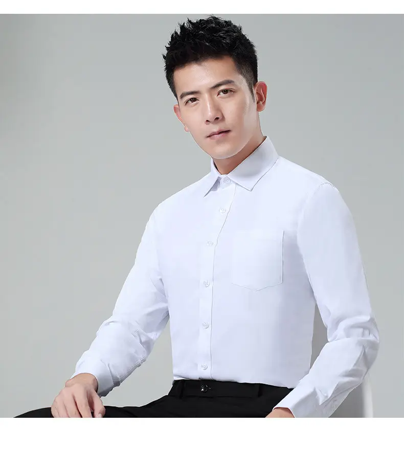 Men's Pink Long Sleeve Button Down Shirt — feature 12