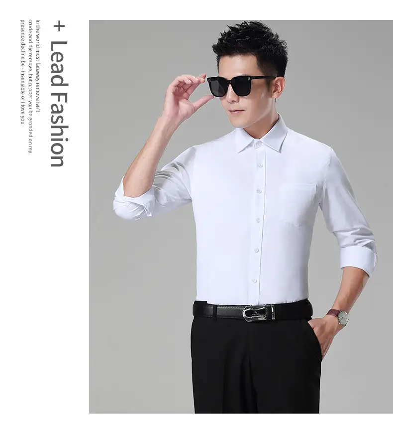 Men's Pink Long Sleeve Button Down Shirt — feature 14