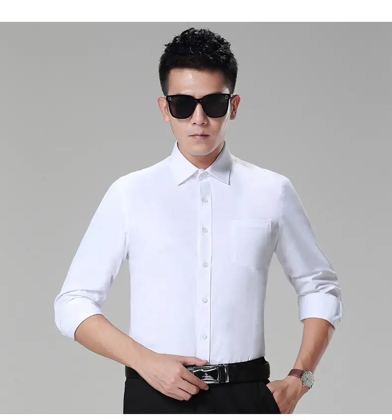 Men's Pink Long Sleeve Button Down Shirt — feature 15