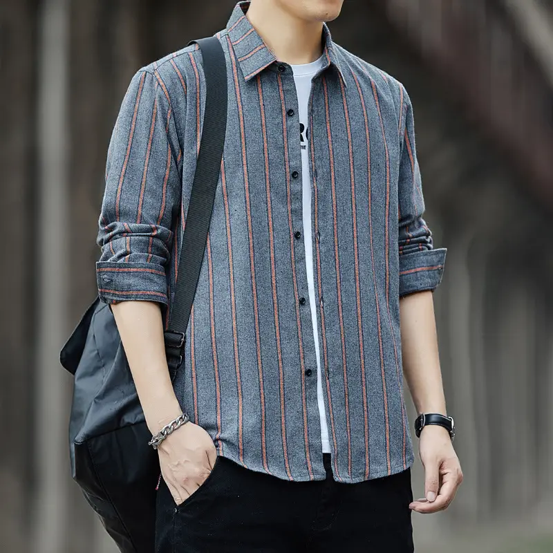 Men's New Autumn Plaid Long-sleeve Shirt - Image 3