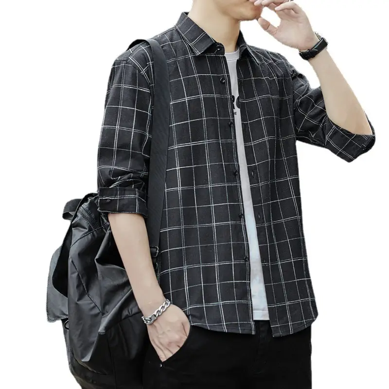 Men's New Autumn Plaid Long-sleeve Shirt - Image 6