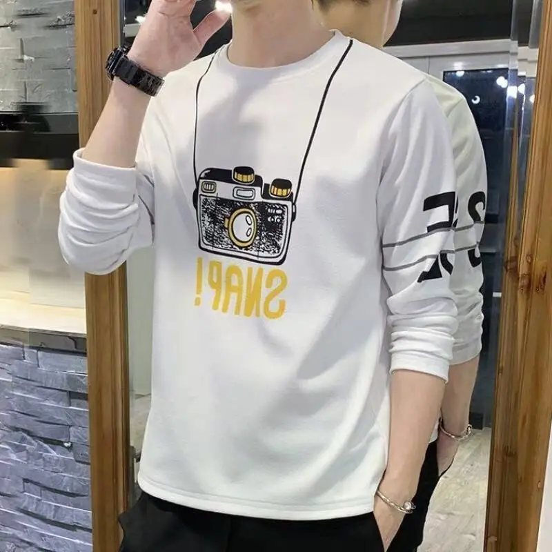 Yellow Korean-style Long Sleeve T-shirt for Boys - Image 3
