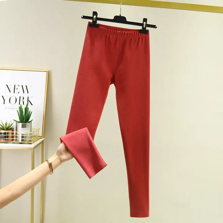 2020 Warm Korean-style Fleece Pants Pink - Image 13