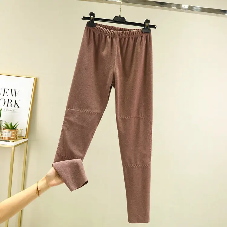 2020 Warm Korean-style Fleece Pants Pink - Image 4