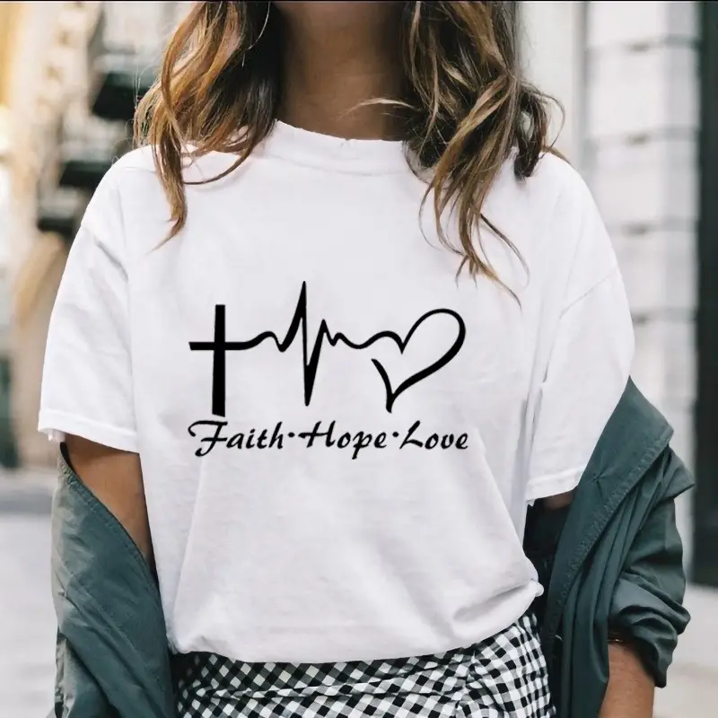 Green Faith Hope Love T-Shirt for Women