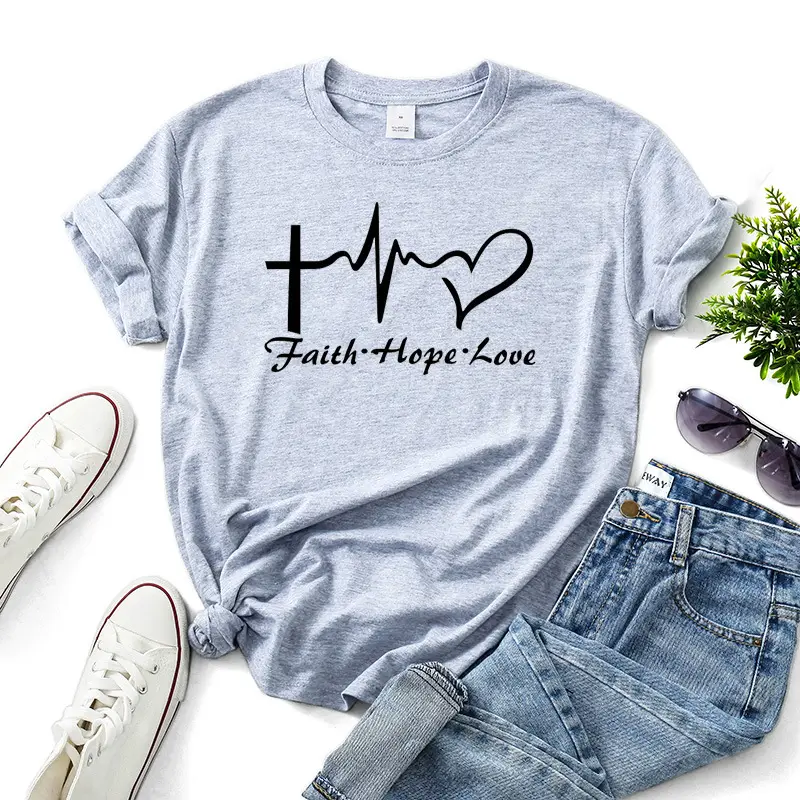 Green Faith Hope Love T-Shirt for Women