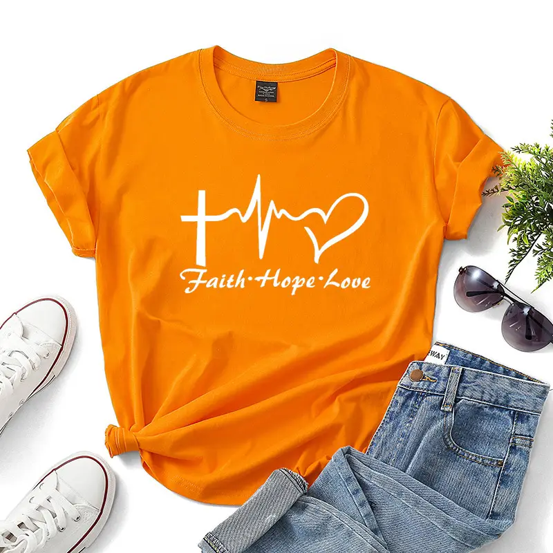 Green Faith Hope Love T-Shirt for Women