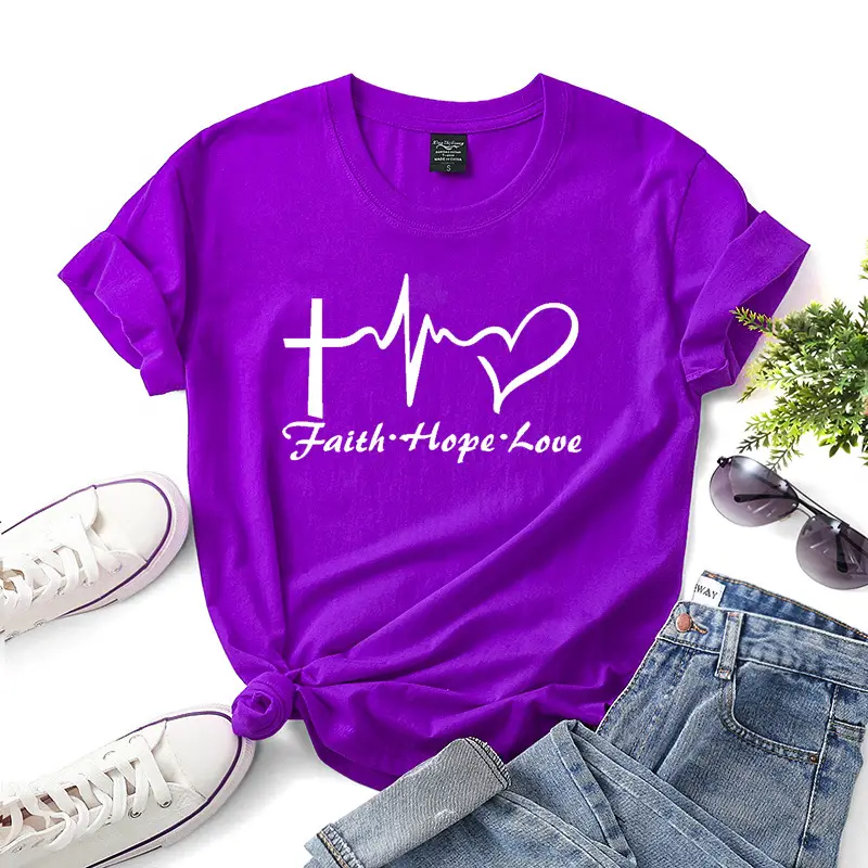 Green Faith Hope Love T-Shirt for Women