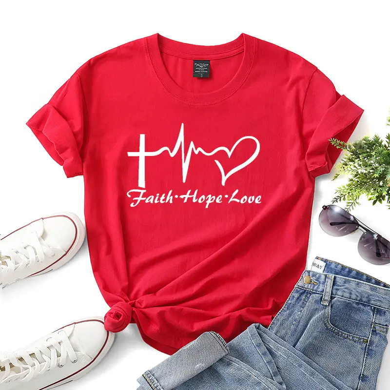 Green Faith Hope Love T-Shirt for Women
