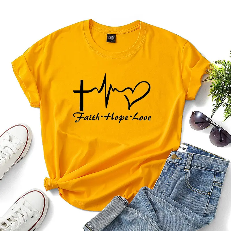 Green Faith Hope Love T-Shirt for Women