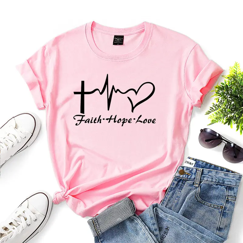 Green Faith Hope Love T-Shirt for Women
