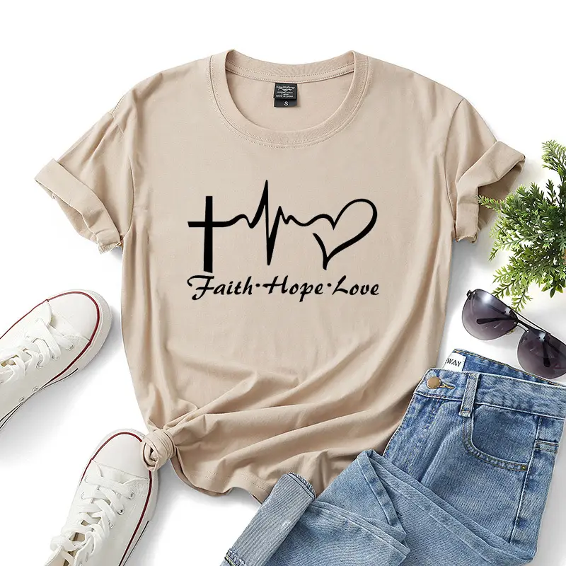 Green Faith Hope Love T-Shirt for Women