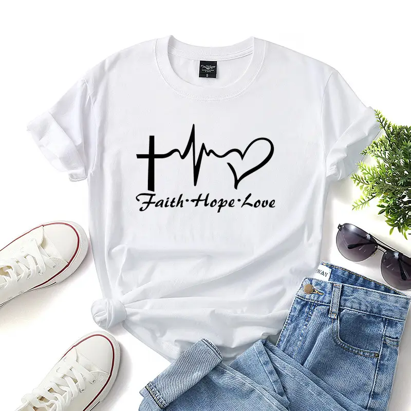 Green Faith Hope Love T-Shirt for Women