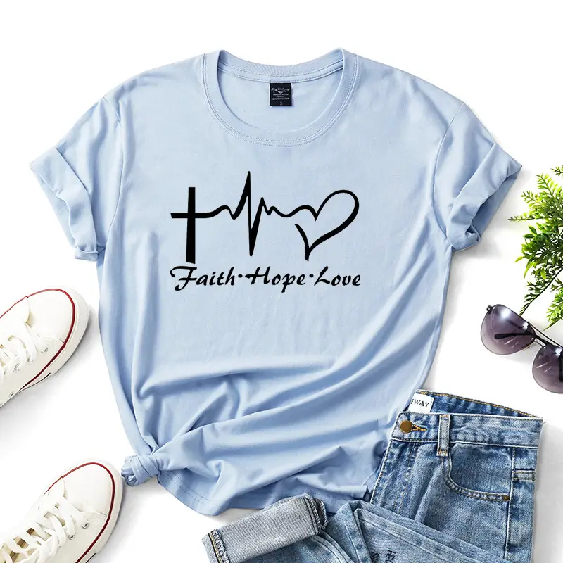 Green Faith Hope Love T-Shirt for Women