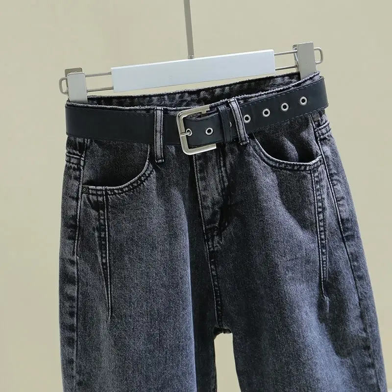 Women's Denim Jeans 2026 Spring Autumn Loose High Waist Slimming