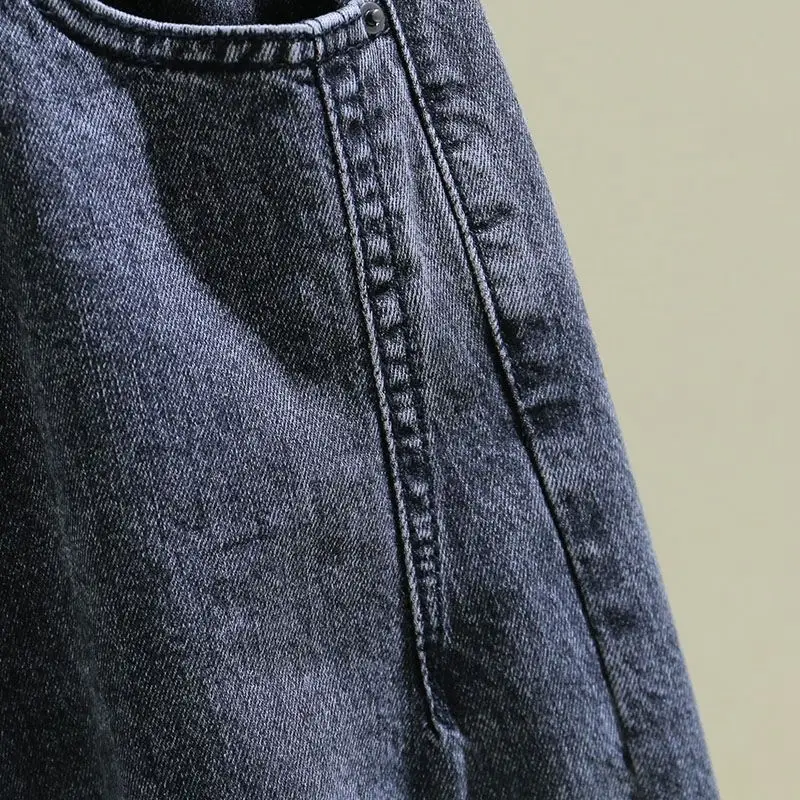 Women's Denim Jeans 2026 Spring Autumn Loose High Waist Slimming