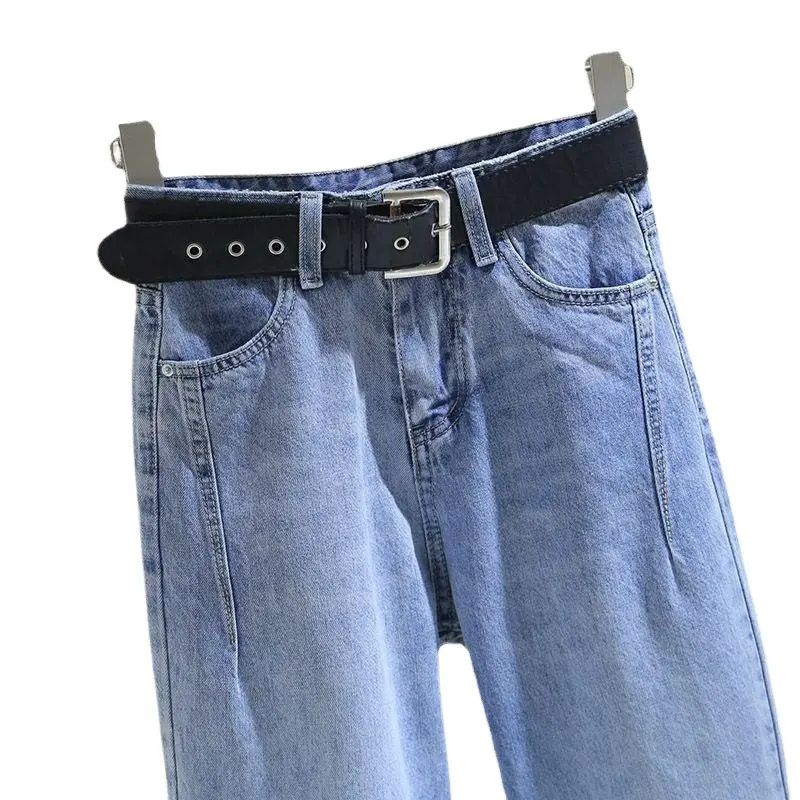 Women's Denim Jeans 2026 Spring Autumn Loose High Waist Slimming