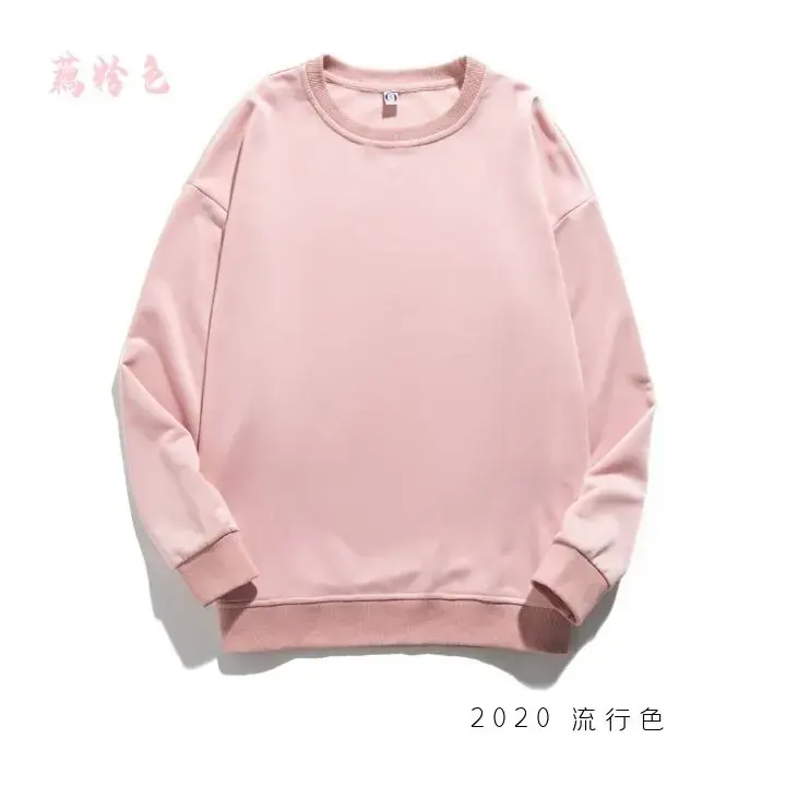 Red Round Neck Sweatshirt for Men Women Loose College Style