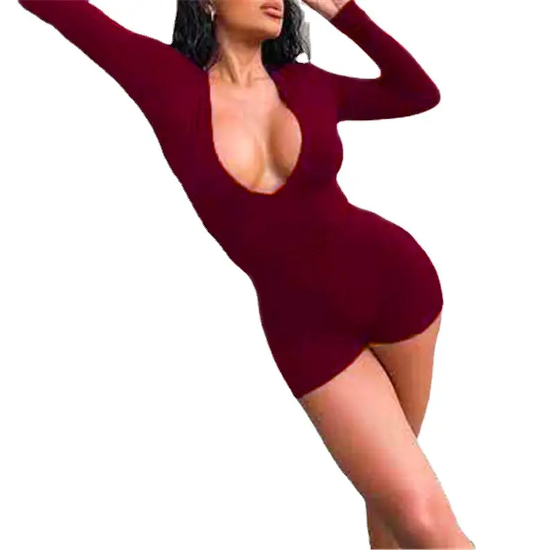 2024 Brown Slim Backless Jumpsuit Low Cut Drawstring Strappy