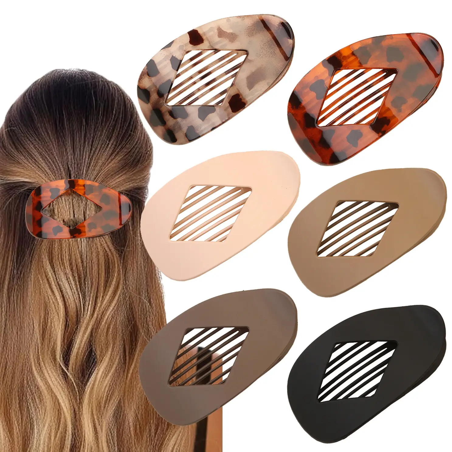 Frosted Claw Hair Clip Large Non-Slip Rubber - Image 3