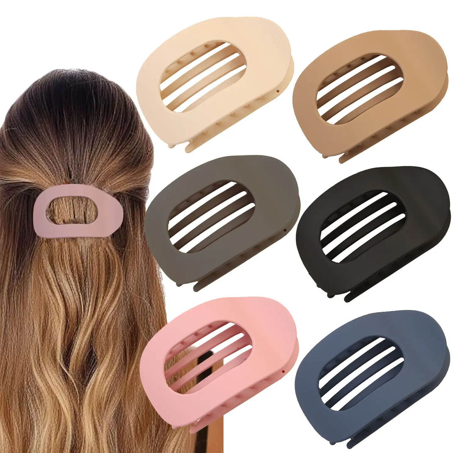 Frosted Claw Hair Clip Large Non-Slip Rubber - Image 8