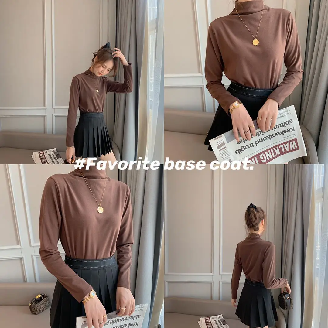 Women's Velvet Collar Shirt Autumn Winter Slim Fit Heart Warm - Image 2