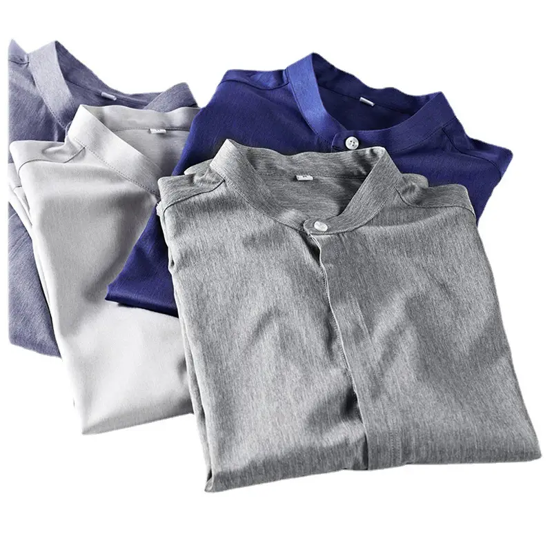 Men's Long Sleeve Button Down Shirt Blue Casual Wear - Image 10