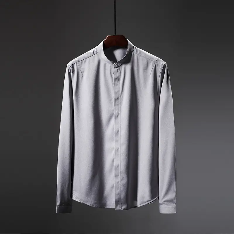Men's Long Sleeve Button Down Shirt Blue Casual Wear - Image 3