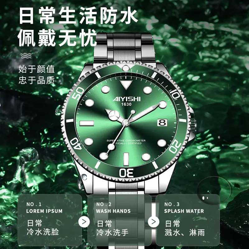 Ayershi Luminous Green Submariner Watch for Men - Image 5