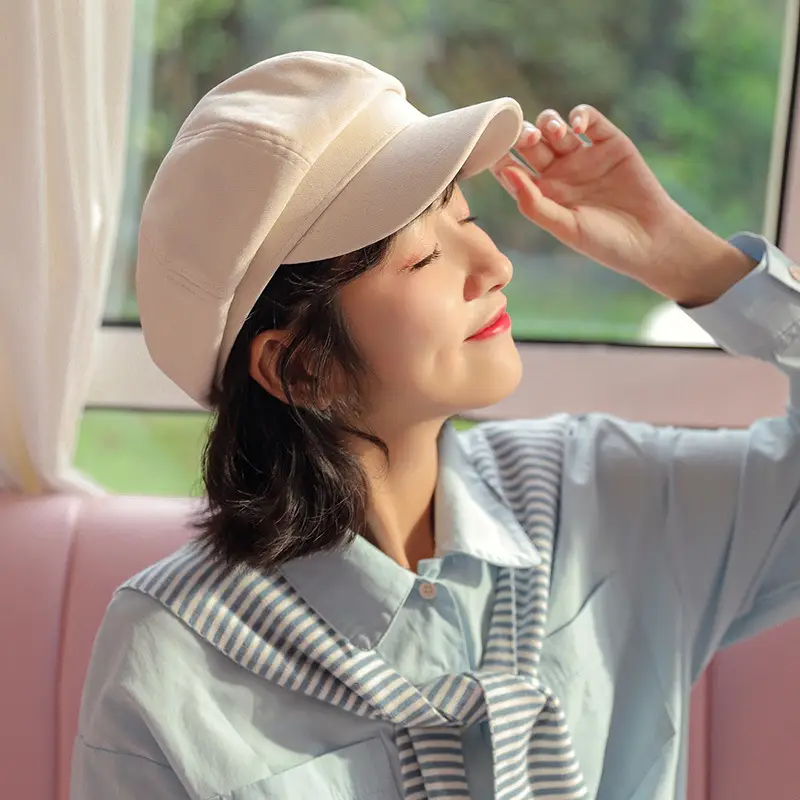 Women's Black Duck Tongue Beret Hat Autumn Winter - Image 3