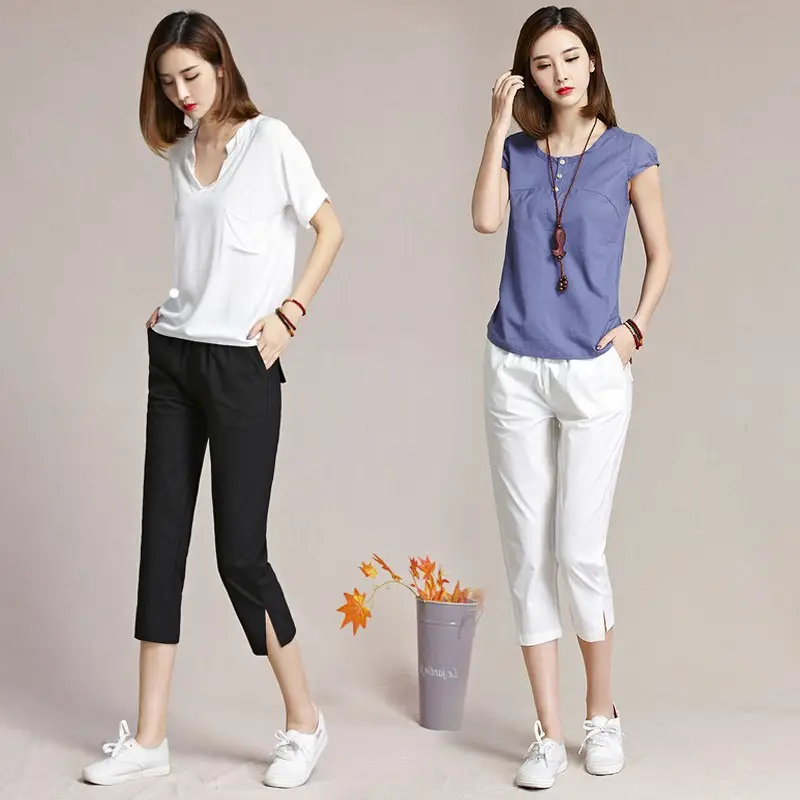 Women Orange Cropped Pants Spring Summer 2019 - Image 9