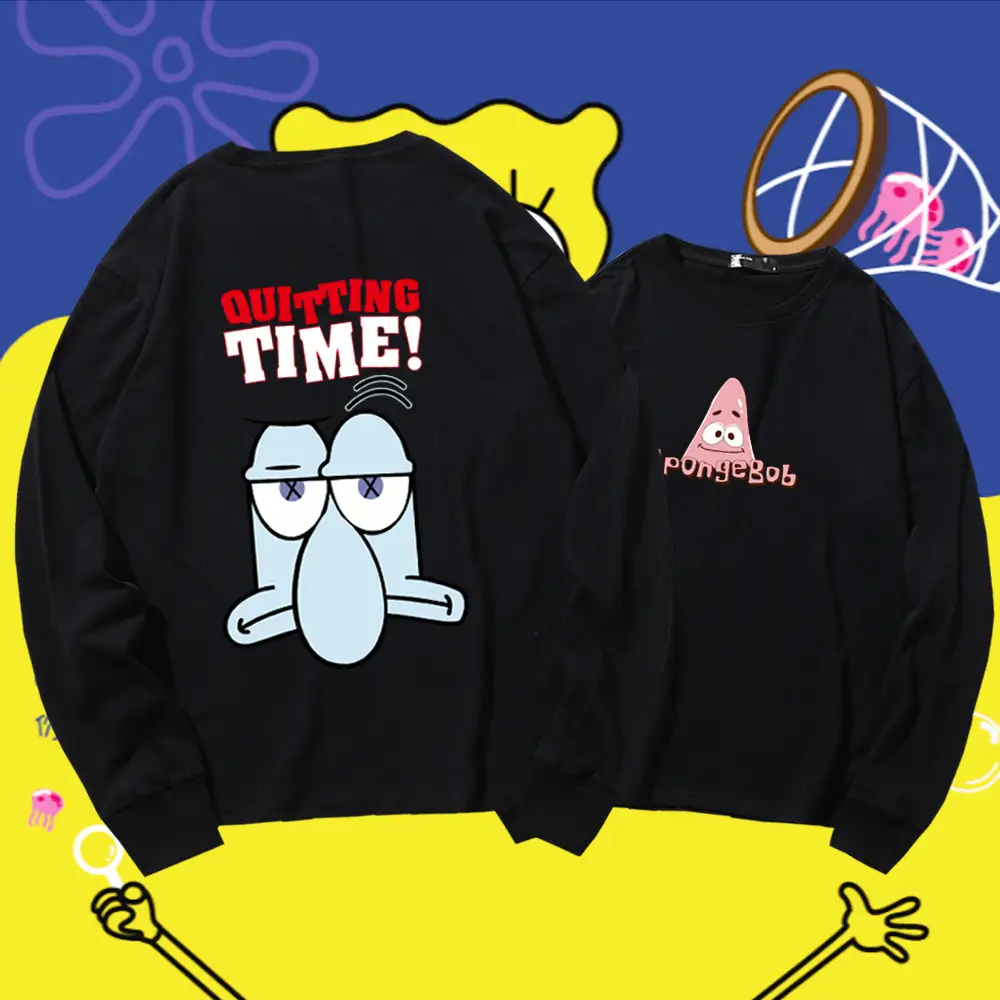 Spongebob Sweatshirt Set Navy Blue Long Sleeve