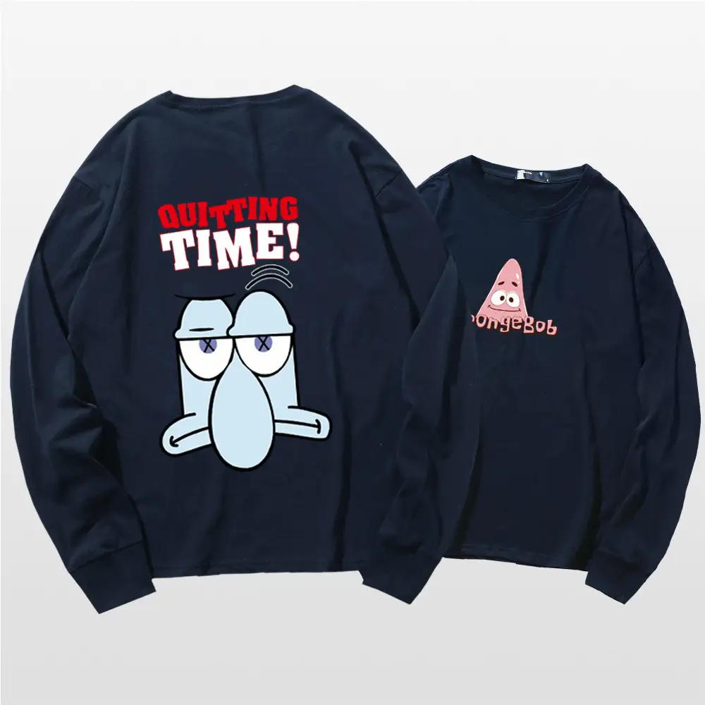 Spongebob Sweatshirt Set Navy Blue Long Sleeve