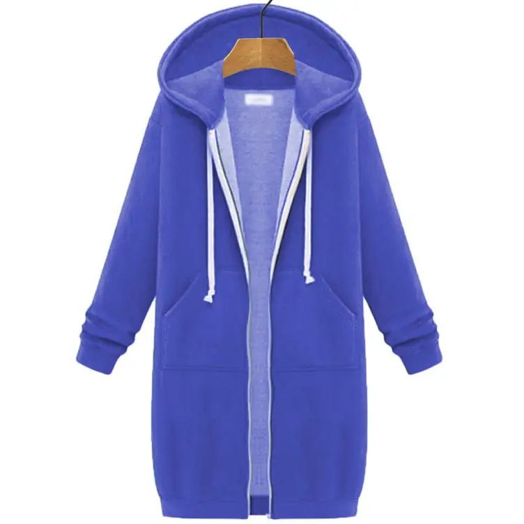 Women's Black Hooded Long Sleeve Sweater Winter Coat - Image 11