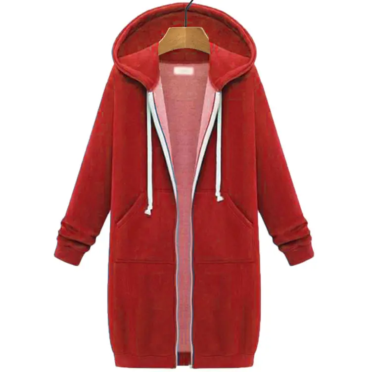 Women's Black Hooded Long Sleeve Sweater Winter Coat - Image 14