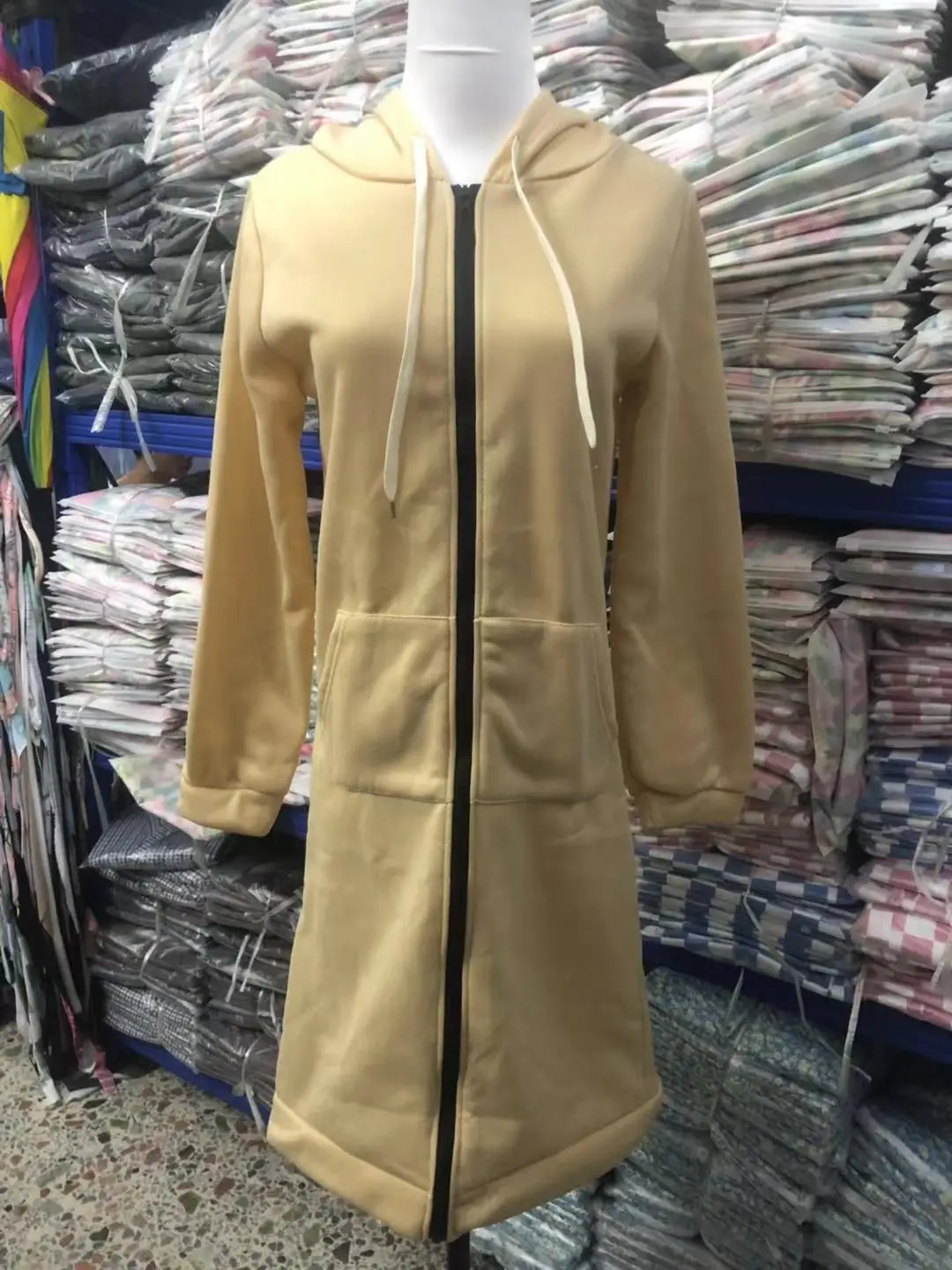 Women's Black Hooded Long Sleeve Sweater Winter Coat - Image 16