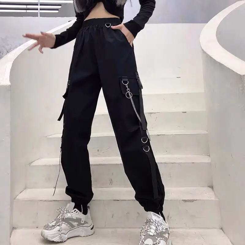 Black Toe Slim Fit High Waist Track Pants Set - Image 4