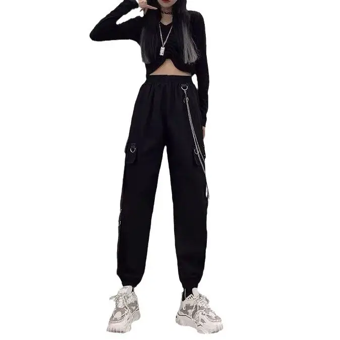 Black Toe Slim Fit High Waist Track Pants Set - Image 7