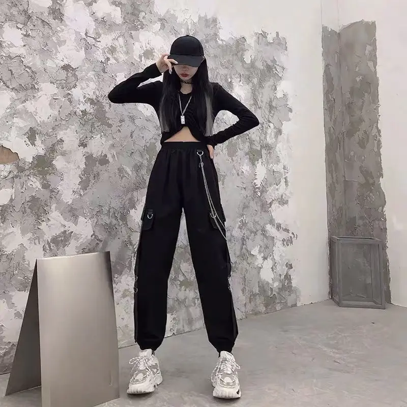 Black Toe Slim Fit High Waist Track Pants Set — feature 15