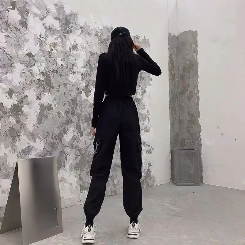 Black Toe Slim Fit High Waist Track Pants Set — feature 16