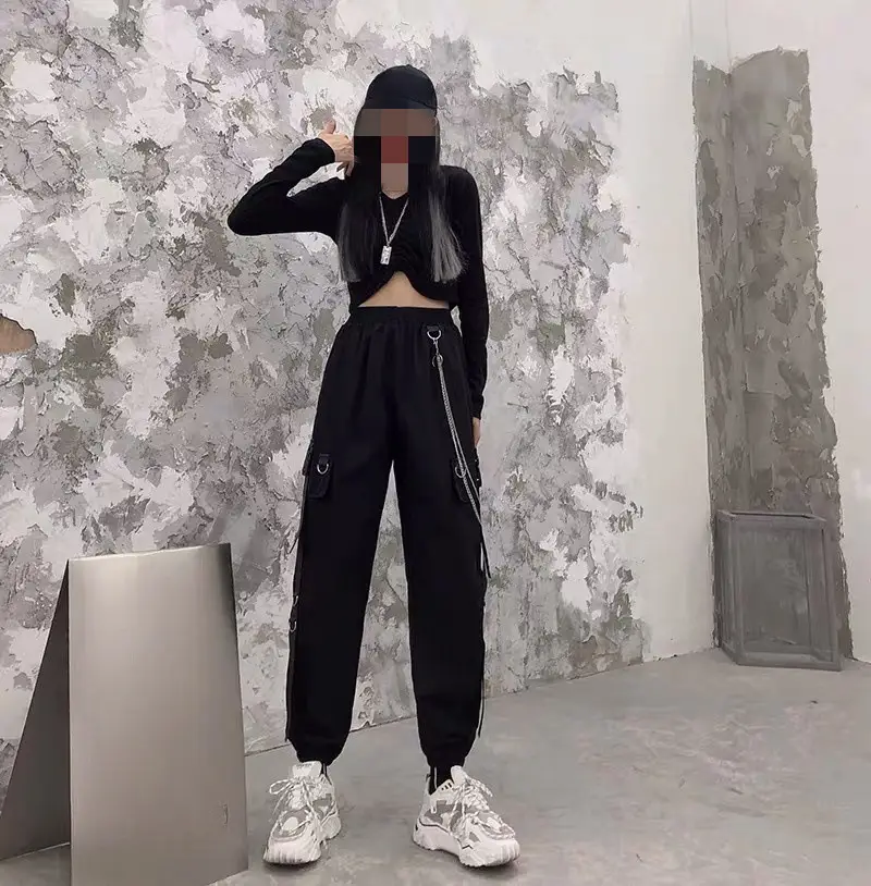 Black Toe Slim Fit High Waist Track Pants Set — feature 17