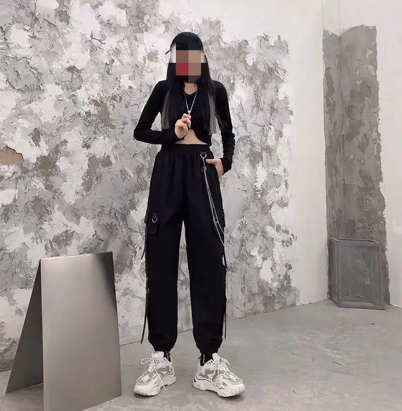 Black Toe Slim Fit High Waist Track Pants Set — feature 19