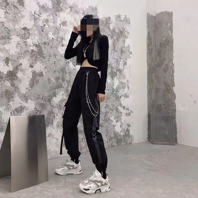 Black Toe Slim Fit High Waist Track Pants Set — feature 21