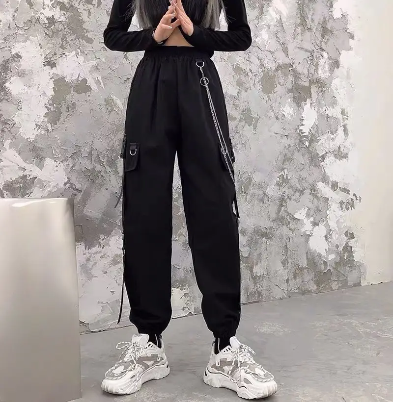 Black Toe Slim Fit High Waist Track Pants Set — feature 22